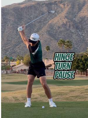 Here’s a great drill to get into a better position at the top of the backswing. Hinge. Turn. Pause. Now you can actually feel it — and start down in sequence instead of rushing it. #golf #golfswing #backswing #golftips
