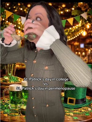 Only thing I’m chugging is a full glass of water with my progesterone #perimenopause #stpatricksday #hormones 