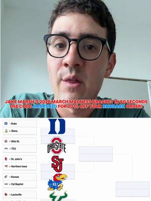 Jake Marsh’s 2026 March Madness Bracket in 60 Seconds