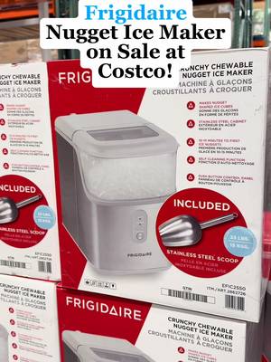 🧊 Crunch time! Score the Frigidaire Nugget Ice Maker (33 lbs/day + bonus scoop) at Costco for $124.99 that's $35 off the regular $159.99! Perfect chewable Sonic-style ice for drinks, coffee & more. Deal ends 3/20 – grab it before it's gone! #CostcoDeals #costcotiktok @Costco Wholesale 