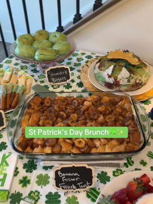 St. Pattys Brunch☘️✨ #stpaddysday #brunch #hosting 