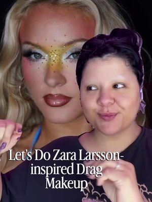 Never-ending daytime moon???  I wanted to do this trend but felt like I always go for color anyway so let’s switch it up on ‘em 🤭 #transformation #dragmakeup #dragqueen #zaralarsson #makeup 