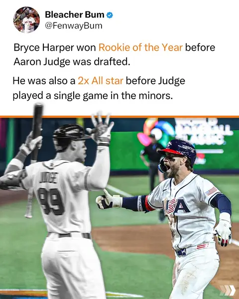 Bryce Harper appreciation post 🔥 (h/t theaceofspaeder/X) #MLB #Baseball #TeamUSA #BryceHarper #AaronJudge #WorldBaseballClassic #WBC #SpringTraining #Sports