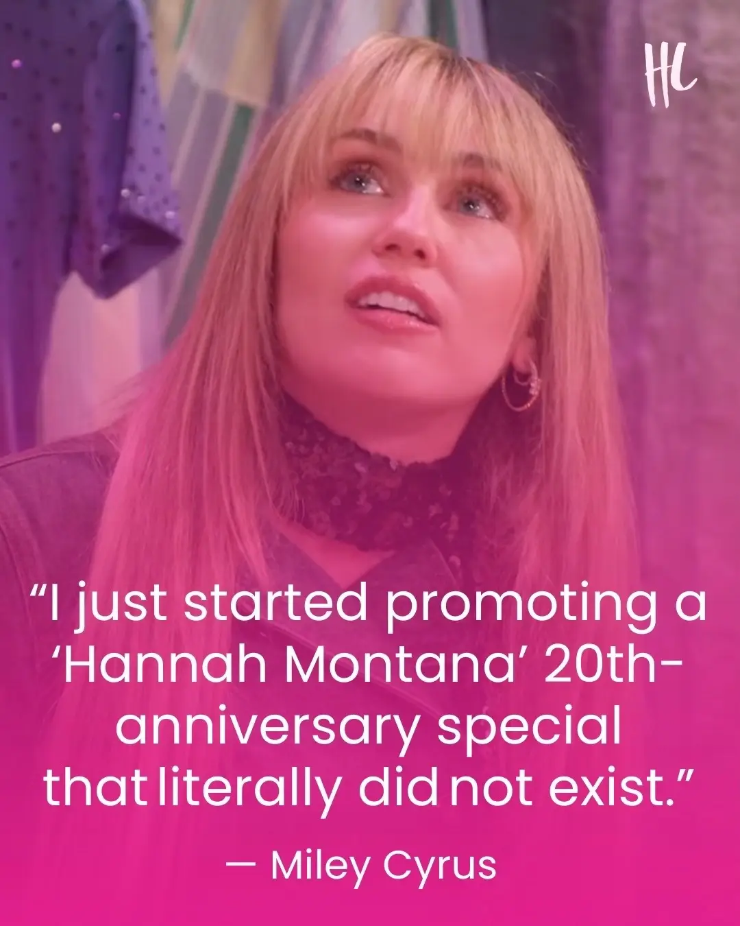 The queen of manifesting. 🤣 Miley Cyrus revealed in a new interview that she was talking about a #HannahMontana 20th anniversary special without any concrete plans for it to even happen yet.  "I learned this terrible habit — but I actually think it was good advice — from Dolly [Parton],” Miley told Variety. “She told me that if you want something to happen, promote it before it exists. Then no one can say no. So I just started promoting a ‘Hannah Montana’ 20th-anniversary special that literally did not exist."  Pointing out that her Disney Channel alter-ego is "not just a TV show," Miley joked, “I think even Disney sometimes forgets the connection between me and Hannah."  "I see daily how important Hannah is to people," the Grammy winner continued. "When I travel, people bring me ‘Hannah’ merch. They ask, ‘Are you ever going to do another season?’" (📸: Courtesy of Disney+)