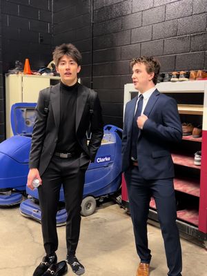 A lil test of their manners! #ohl #guelph #guelphstorm #hockeyboys
