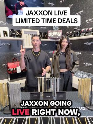 Our live shows are the only place you can get JAXXON chains for this good of a price! Join us daily from 3-8pm PST for exclusive giveaways, insane flash sales, & firsthand looks at our bestselling jewelry. See you soon!  @Jarett Castillo #jaxxon #flashsale #jewerly #gold #cubanlink 