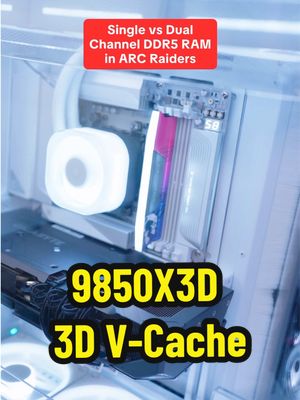 Single channel vs dual channel RAM in ARC Raiders w/ a 9850X3D 🤔 The 9850X3D’s 3D V-Cache comes in clutch here to minimize those performance deltas 😳 @CyberPowerPC is now offering single channel 16GB RAM builds - so you can save some $$$ now, and add another stick down the road if you need to Of course… You’ll just have to make sure you’re buying an identical stick of RAM (important!) @Blended Group @AMD  [AD] #X3D #Ryzen #Radeon #CyberpowerPC #blendedgtalks 