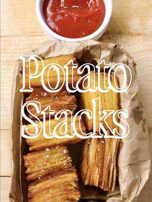 I made these crispy potato stacks almost 10 years ago on my youtube channel, and they have aged better than ever. I was inspired by a combo of @dominiqueansel’s cronut and a classic mille feuille. Potatoes are my favorite food group apparently. 😆  Ingredients: Yukon gold potatoes  Avocado oil for frying  Fry at 275f for 4-5 minutes, let them rest for 1 hour in the fridge, then at 325f for another 3-4 minutes.  Salt to taste  Ketchup is a must