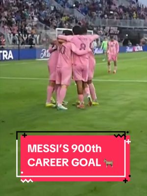 MESSI SCORES HIS 9️⃣0️⃣0️⃣th CAREER GOAL! 🐐 Lionel Messi joins exclusive company alongside Cristiano Ronaldo as the only players EVER to record 900 goals, after recording the opening goal vs. Nashville. (via ESPNFC/X) 