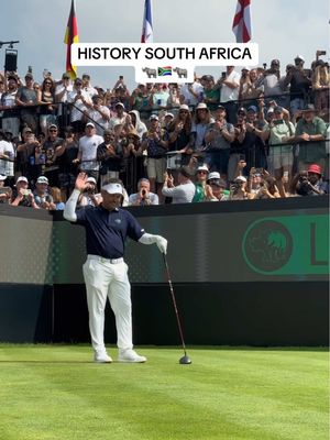 We made HISTORY! 🇿🇦🦏🇿🇦 Play the 1st tee with Captain Louis  #golf #livgolf #southernguardsgc
