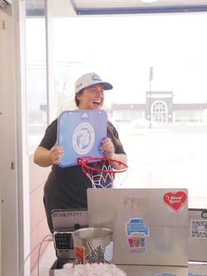 SLAM DUUUUNK on lane 1 with Frances 🏀 There’s still time to play Brew Madness for a chance to win over $1 MILLION in prizes and a shot at one of THREE Ford Broncos! #7Brew #7BrewCoffee No purchase necessary to enter Brew Madness scratch to win sweepstakes. For official rules and entry info, visit https://app.7brew.com/e/brewmadness 
