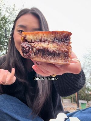 Martabak Queens 69 on IG!! Bernadus works full time but does this part time because he loves to share Indonesian martabak with the community. This was my first time trying it and holy moly lol. Had squirrels fighting me for it. Theres many different kinds check his page out to see the menu and dm him to order! #martabak #martabakmanis #queensfood #elmhurst #indonesianfood