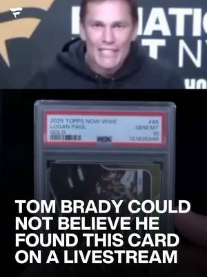 TB12 couldn’t help himself 😭 On a Fanatics Live show, Tom Brady pulled a Logan Paul rookie card and had take a subtle jab at Logan Paul in the process.
