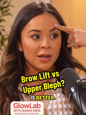 How do you know if you’re a good candidate for a brow lift or an upper Blepharoplasty? Oculoplastic surgeon @Drsarahavila explains on @GlowLab™ with Susan Yara!  #glowlabpodcast #glowlabwithsusanyara #blepharoplasty #browlift 