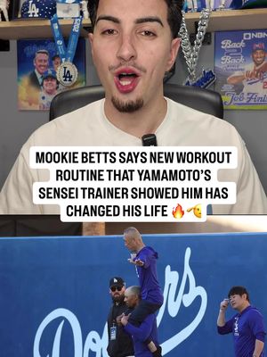 Mookie Betts is very smart for picking up this new workout routine from Yoshinobu Yamamoto’s trainer 🫡 #losangeles #dodgers #fyp 