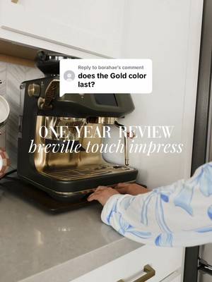 Replying to @borahae Happy 1 year anniversary to my Breville Touch Impress espresso machine! 🥳☕️ #coffee #espresso #espressomachine #breville #coffeeathome 