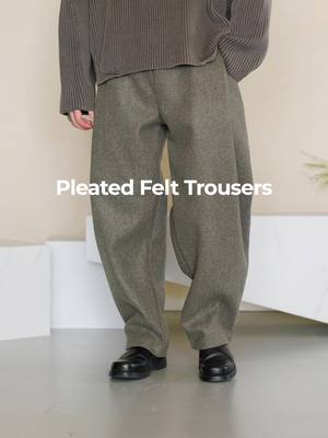 Introducing @DESSAINT x @SAALTSTUDIO ‘s second collaboration piece: the Pleated Felt Trousers. Launching exclusively on saaltstudio.com on Friday, March 27th. 
