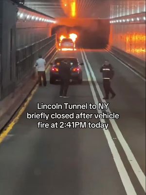 Lincoln Tunnel to NY was closed today at around 2:45PM due to a vehicle fire. The Fire Dept. activity has since concluded, but delays are expected as a result.  It’s unclear how the fire started.  #hobokengirl #hobokennj #nj #newjersey #nyc 