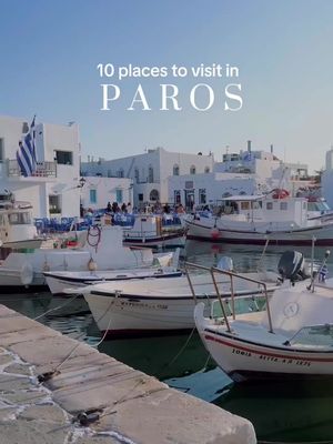 Here are 10 must sees in Paros🇬🇷 If you want more tips for Paros, Comment below for my Paros travel guide or message me for one-on-one, custom trip planning services! 💫Beach day at Cabana Paros: bohemian beach club on a beautiful beach that turns into a party. 💫Explore the charming village of Naoussa: small fishing village with beautiful winding streets, amazing restaurants, shopping, and nightlife. 💫Fresh juices, coffee, and delicious baked goods at Ragoussis Bakery. 💫Sunset dinner at Siparos: go early for sunset, order as many appetizers as you can, and try the salted fish as an entree. 💫Day Trip to Antiparos: absolute must. this island is just a 15 minute ferry from Paros. 💫On Antiparos: shop, eat at Pippinos, and lounge at the Beach House after. 💫Visit the historic town of Lefkes. 💫Dine and dance at Barbarossa in Naoussa: delicious seafood in the heart of the town and turns into a party. 💫Hit Comeback, Taverna Glafkos, or Allas Souvlaki for a casual lunch in Naoussa. 💫Explore Paros by water with a boat rental! Do you want more tips for Paros, Comment below for my Paros travel guide or message me for one-on-one, custom trip planning services! #parosgreece  #paros #greece #cyclades #parosisland                     