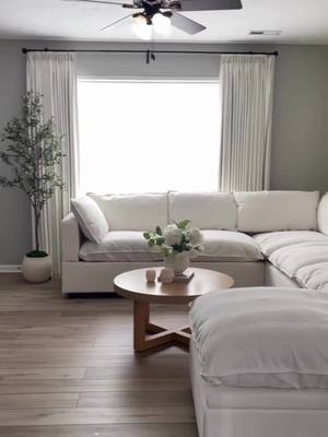 A sofa customized through your style.  🔎 Kova Pillow Grand Corner Sectional + Ottoman in Sand Performance Basketweave custom crafted for @cozy_homediaries 