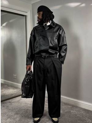 Styling Zara viral leather jacket 🤝🏾 Comment "REF"  for full outfit details #mensfashion #OOTD #fashion #menswear #zarajacket 