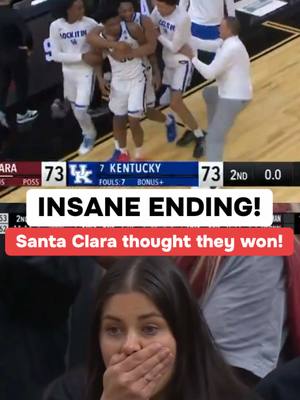 CRAZIEST END TO A REGULATION GAME IN MARCH MADNESS HISTORY???? 🤯  ##santaclara ##kentucky  ##MarchMadness ##buzzerbeater