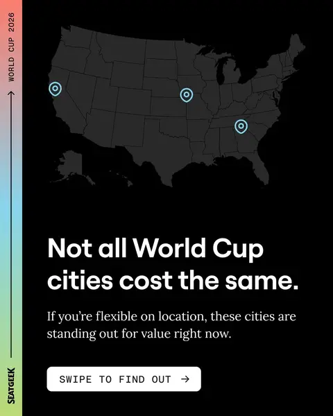 Heading to the World Cup in 2026? ⚽️  Prices vary. Experiences vary even more.  Explore ticket pricing city by city on SeatGeek.