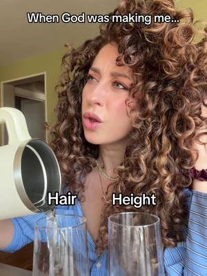 At least the curls give me a few extra inches #curlyhair #hairtok #shortgirlproblems 
