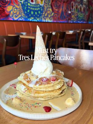 Hey Cousins!  Have you ever heard of #tresleches #pancakes ?! Well tell all the #longislandfoodies they’re serving them up fluffy and hot at @casadecatrina in #carleplace #longisland and the ice cream cone on top is the perfect addition for this sweet brunch item 🍦🍰🥞