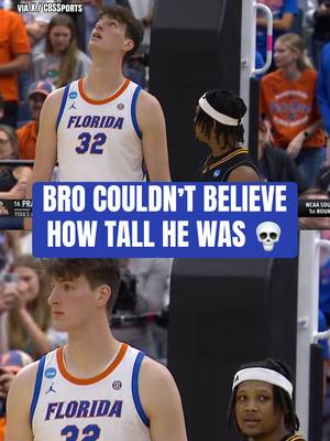 Prairie View A&M players were in DISBELIEF at how tall Florida’s Olivier Rioux (7-foot-9) is 😭 #funny #sports #basketball #march 