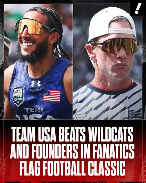 Team USA, a roster of pro flag football players, just beat two teams of NFL pros by a combined score of 82-27 😳 The USA squad heard all the noise and showed up and showed out vs. the NFL stars 😮‍💨 #usa #flagfootball #upset #nfl #wow
