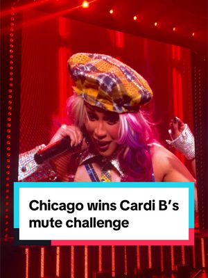 Chicago wins Cardi B’s (@Cardi B) “Pretty & Petty” mute challenge during her ‘Little Miss Drama’ tour. 🎥: Pop Crave