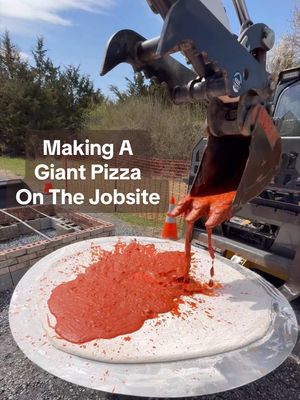 Making A Giant Pizza On The Jobsite #construction #heavyequipment #cooking #DIY #contractor