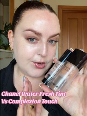 @chanel.beauty water fresh tint vs water fresh complexion touch.  Wearing shade light in the water fresh tint & shade B10 in the water fresh complexion touch #chanelwaterfreshtint #chanelwaterfreshcomplexiontouch #chanelfoundation #skintint #foundationtryon 