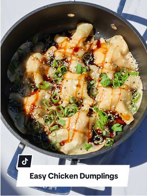 I’ve been obsessed with Asian-inspired recipes lately, so here’s another one you need to save 🤤 The easiest chicken dumplings ever - no stress, no complicated folding, just a quick, flavour-packed perfect girl dinnermoment ✨ Easy Chicken Dumplings Ingredients: * 500g chicken mince * Packet gyoza wrappers * 1 carrot, grated * ½ spring onion, finely chopped * 2 tsp sesame oil * 2 tbsp soy sauce * 3 cloves garlic, minced * 2 tsp grated ginger Toppings: * Chilli oil * Spring onion, sliced * Sesame seeds * Extra soy sauce or ABC sauce Method: 1. In a bowl, mix together the chicken mince, grated carrot, spring onion, sesame oil, soy sauce, garlic, and ginger until well combined. 2. Roll a golf size amount into a ball and place into a hot pan, and cover with a dumpling wrapper.  3. Add a splash of water to the pan, cover with a lid, and steam for 5 minutes until cooked through.  4. Remove the lid and let them crisp up again for that perfect golden base for a minute or so.  Serve hot with crispy chilli oil, extra soy sauce or ABC sauce, and a sprinkle of sesame seeds and spring onion on top. Juicy, crispy, and packed with flavour… these are on repeat in our house 🔥 #dumplings #easydinner #girldinner #asianinspired #quickmeals 