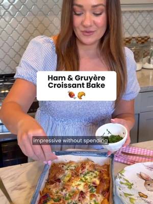The Ham and Egg Bake you’ll crave all week. 💫🥓 Ingredients: Bakery croissants Signature SELECT Uncured Honey Ham Gruyère cheese O Organics Eggs O Organics 2% Milk O Organics Heavy Cream Fresh chives Instructions: Layer torn croissants in a greased 9x13 dish. Add ham and cheese. Whisk eggs, milk, cream, chives, salt, and pepper; pour over croissants. Rest 10 minutes. Bake at 350°F for 35–40 minutes until golden and set. Cool slightly and garnish with chives. #EasterBrunch #BreakfastBake #EasyBrunchIdeas #HomeCooking #BrunchTok