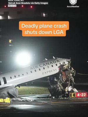 An Air Canada plane collided with a fire truck while landing at New York’s LaGuardia Airport, killing the flight’s pilot and copilot and injuring dozens.