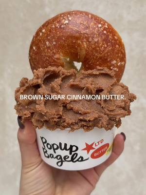 anyone else thinking about brown sugar cinnamon butter rn? #popupbagels #nycfood #butter #FoodTok #bagelbopscontest 