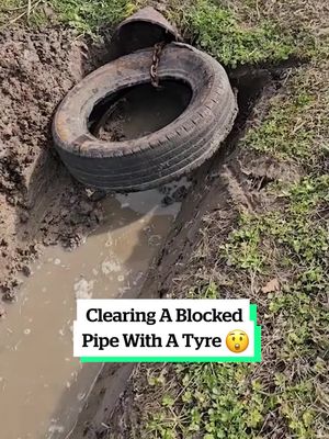 Clearing A Blocked Pipe With A Tyre 😲