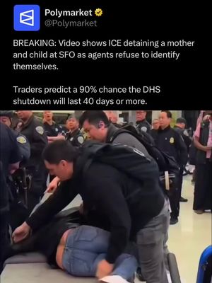 ICE agents at San Francisco International Airport (SFO) detained a mother and daughter as bystanders shouted at them to stop. #news #polymarket #shutdown #tsa 