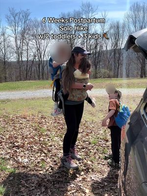 This was definitely easier than hiking while pregnant 🙈😂 Hi guys, it’s been a while 🩷 Excited to be hiking again with my girls on me! #postpartum #twinmom #babywearing #hikewithme #motherhood 