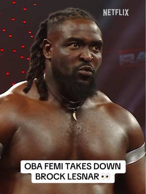 The Ruler takes down The Beast 🤯 This #WrestleMania match is going to go crazy 🔥 #WWEonNetflix #RAWonNetflix #ObaFemi #BrockLesnar 