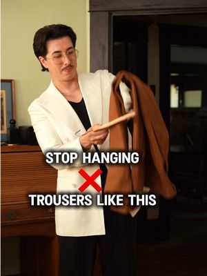 HOW TO HANG TROUSERS #fashionhacks #trousers #howto #closetorganization 