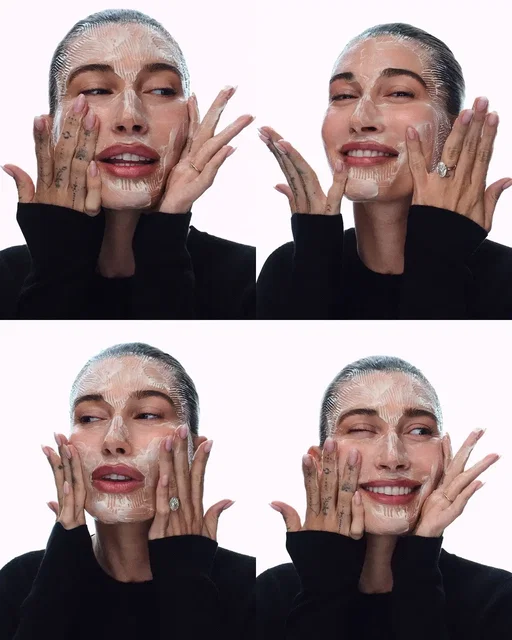 masking, glowing, rhode-ing 🤍 @Hailey Bieber 