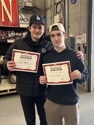 Ethan and admin gave out some team awards today 🏆 #hockey #guelph #guelphstorm #ohl #hockeyboys