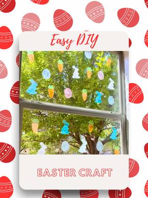 🐣 Follow for more easy DIY Craft & Activity Ideas! These easy DIY Easter window clings were so fun & easy to make! My kids had a blast! Mix together: - 3 tbsp school glue - 1/4 tsp dish soap  - a few drops of food coloring then hand paint or use cookie cutters your bunnies, eggs, and carrots onto a ziplock bag or sheet protectors and let dry for 12-24 hours! Hope y’all enjoy! #easterdiy #easter #kidactivities #mom  #creatorsearchinsights 