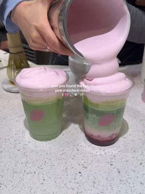 pink matcha of my dreams 🍵🎀🩰 #matchalover #matcha #tokyo #matchatok #japantiktok 