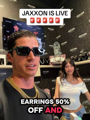 We are live again! Click the little red circle around our logo to get exclusive discounts on our bestselling jewelry, including 50% off our earrings! See you soon 🔥 #jaxxon #jewerly #gold #flashsale #livestream  @Jarett Castillo 