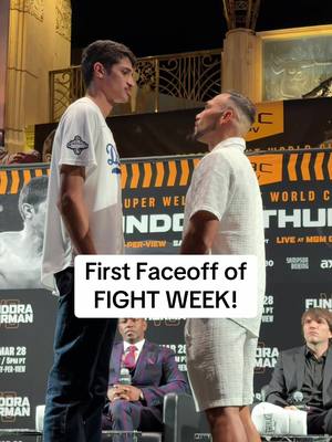 First faceoff of fight week between Sebastian Fundora and Keith Thurman! #FundoraThurman 