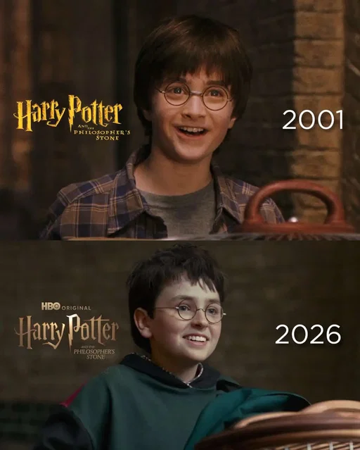 Here is a new look at the new Harry Potter cast for HBO's upcoming series premiering Christmas Day 2026: Harry Potter: Daniel Radcliffe / Dominic McLaughlin Ron Weasley: Rupert Grint / Alastair Stout Hermione Granger: Emma Watson / Arabella Stanton Albus Dumbledore: Richard Harris & Michael Gambon / John Lithgow Severus Snape: Alan Rickman / Paapa Essiedu Rubeus Hagrid: Robbie Coltrane / Nick Frost Minerva McGonagall: Maggie Smith / Janet McTeer Draco Malfoy: Tom Felton / Lox Pratt Seven books. Seven seasons. One faithful adaptation. What do you think of the new cast?